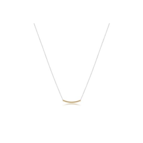 16&quot; Necklace Sterling Mixed Metal - Bliss Bar Small Gold