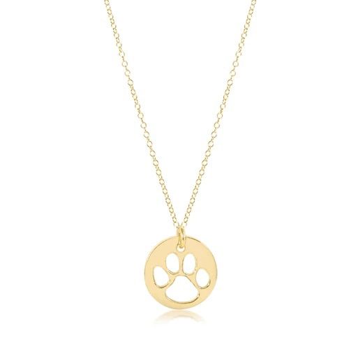 16&quot; Necklace Gold - Paw Print