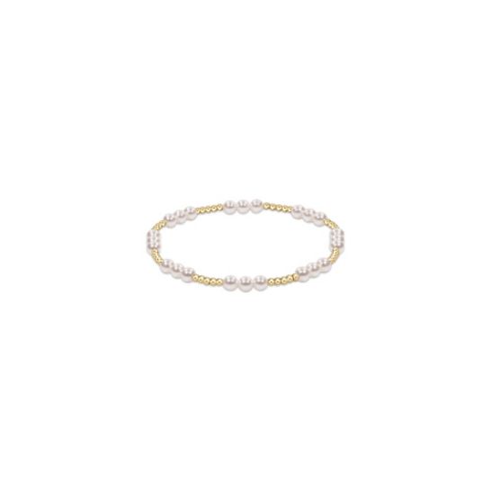Classic Joy Pattern 4mm Bead Bracelet - Pearl