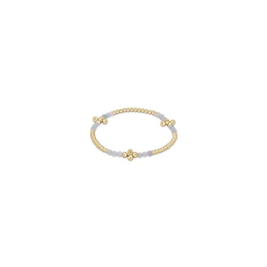Signature Cross Gold Bliss Pattern 2.5mm Bead Bracelet - Aquamarine