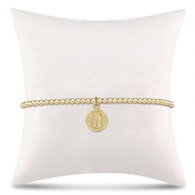 ENEWTON Classic Gold 2mm bracelet with small gold disc charm, displayed on white background in studio