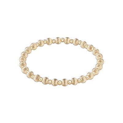 Extends - Dignity Grateful Pattern 5mm Bead Bracelet - Gold