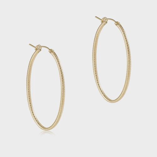 Oval Gold 2&quot; Hoop - Textured