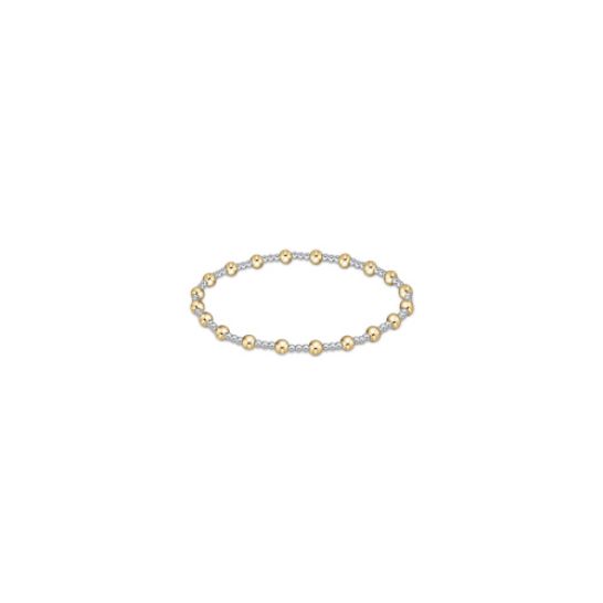 Classic Sincerity Pattern 4mm Bead Bracelet - Mixed Metal