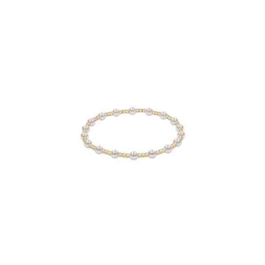 Classic Sincerity Pattern 4mm Bead Bracelet - Pearl