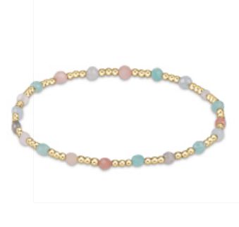 Gemstone Gold Sincerity Pattern 3mm Bead Bracelet - Hot Mess