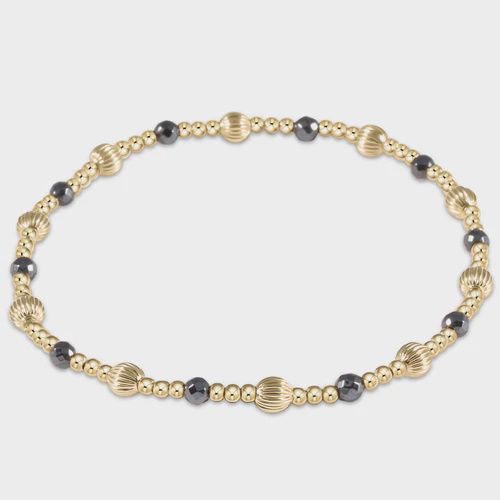 Dignity Sincerity Pattern 4mm Bead Bracelet - Hematite
