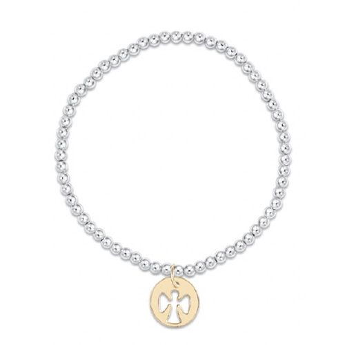 Extends Classic Mixed Metal 3mm Bracelet - Guardian Angel Gold Disc
