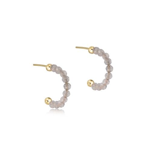Beaded Gemstone 1&quot; Post Hoop - 3mm Labradorite