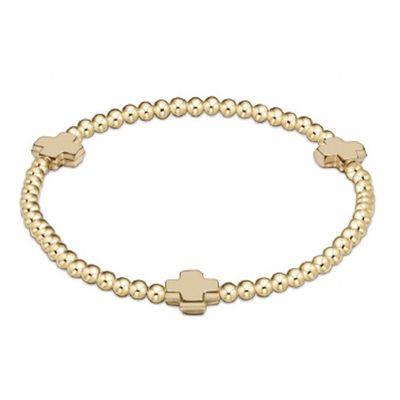 Extends Signature Cross 3mm Gold Bracelet - Gold