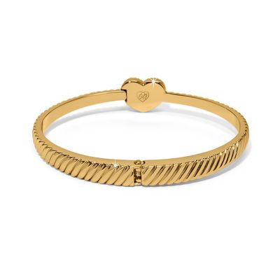 Celestia Heart Hinged Bangle -Gold