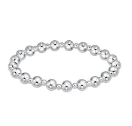 Classic Grateful Pattern 6mm Bead Bracelet - Sterling