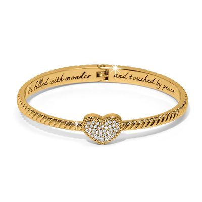 Celestia Heart Hinged Bangle -Gold