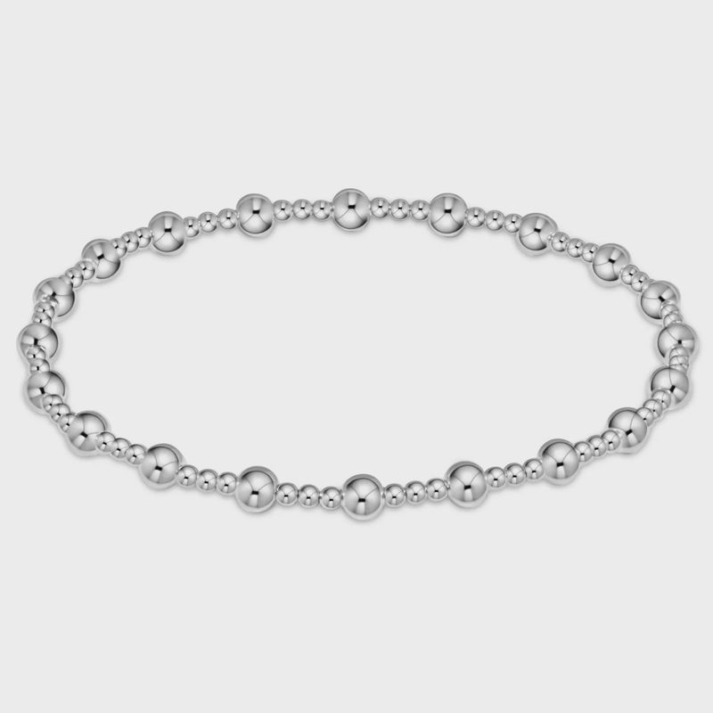 Classic Sincerity Pattern 4mm Bead Bracelet - Sterling