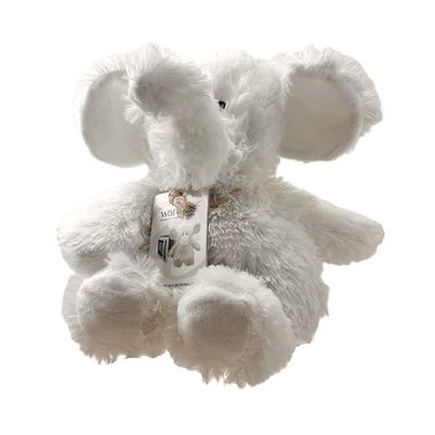 White elephant plush toy with lavender scent filling, shown against a plain background in studio lighting