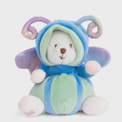 Bukowski Bears Ziggy butterfly plush toy in mint green, 6 inches tall, isolated on white background