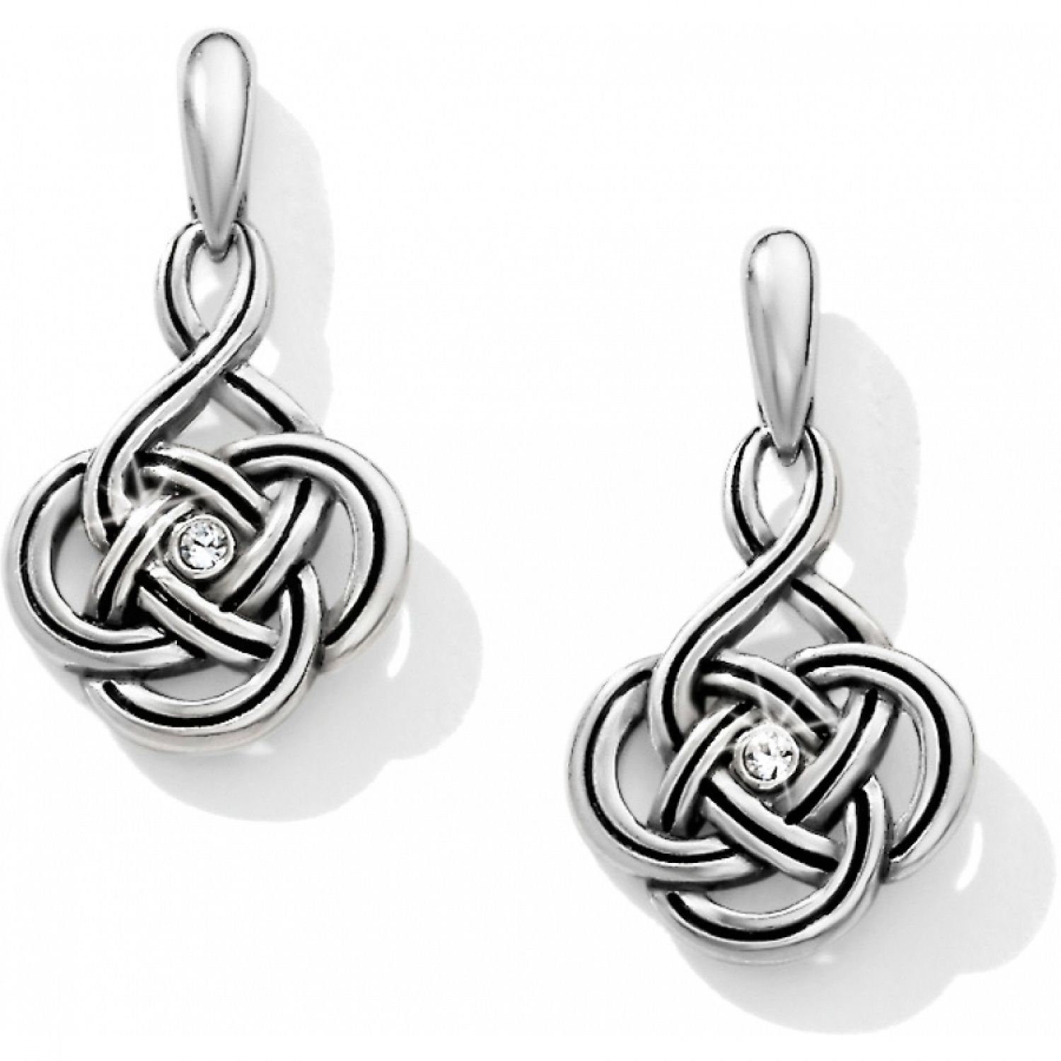 Interlok Petite Post Drop Earrings - Silver