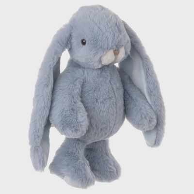 Bukowski Bears Kanini plush bunny toy in soft gray fuzzy fabric, 12 inches tall, shown against a white studio background