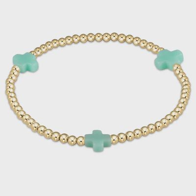Signature Cross 3mm Gold Bracelet - Mint
