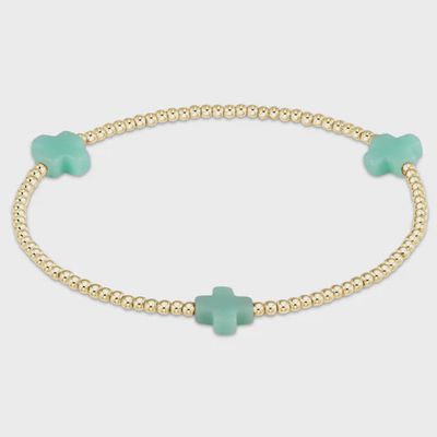 Signature Cross 2mm Gold Bracelet - Mint