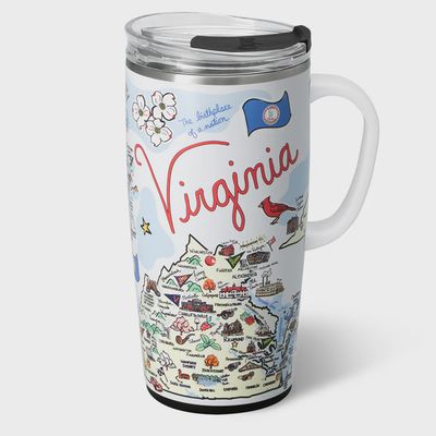 Swig Life Virginia 22oz insulated travel mug in studio lighting against a clean white background
