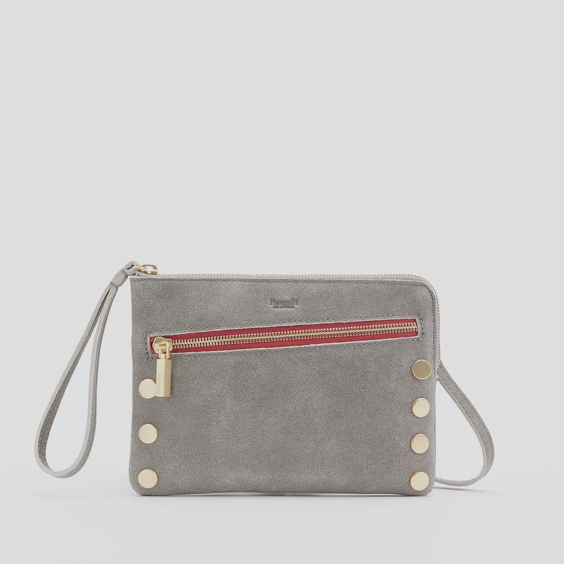 Nash Small - Pewter/Brushed Gold Red Zip
