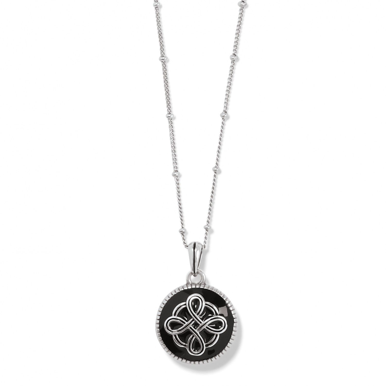 Interlok Noir Reversible Necklace - Silver-Black