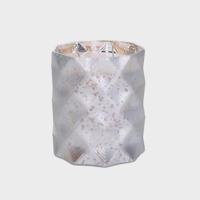 Bridgewater Sweet Grace soy-blend candle with diamond geometric surface design on neutral background