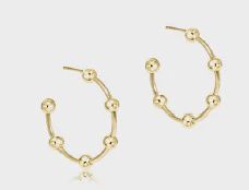 Beaded Simplicity 1.5" Post Hoop - Gold 4mm