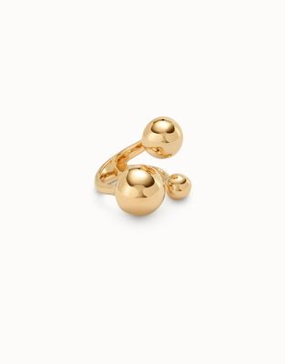 Uno de 50 bubble bead ring in 18k gold plating, shown against a neutral background in catalog view