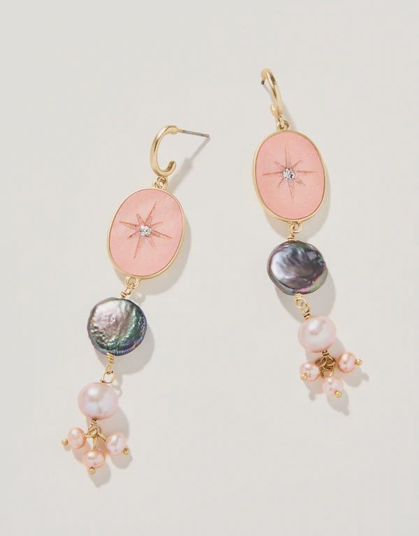 Linden Dangle Earrings Pink Mother-of-Pearl