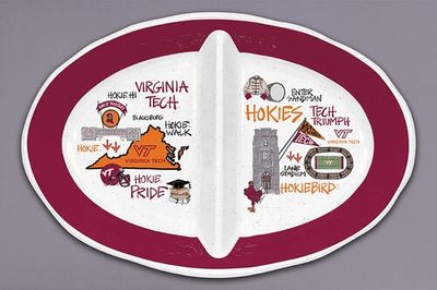 Virginia Tech 2-Section Melamine Server