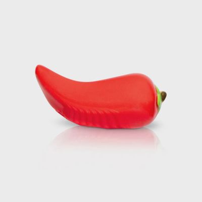 Nora Fleming Heat Wave hot pepper mini entertaining accent in red ceramic, isolated on white background