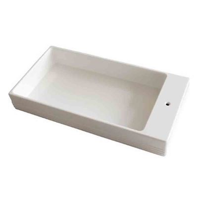 Nora Fleming Pinstripes melamine guest towel holder in white with blue pinstripe detailing, studio shot on neutral background