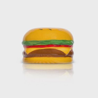 Nora Fleming For the Bun of It burger-shaped mini decorative ceramic piece on white background