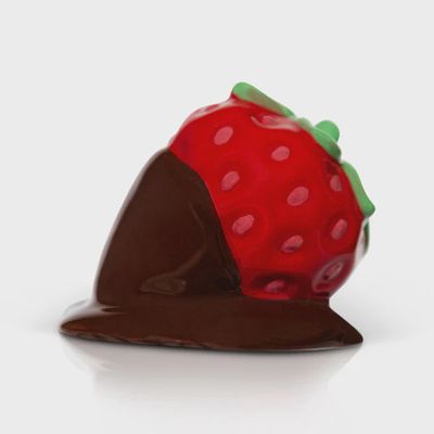 Nora Fleming Sweet On You chocolate strawberry mini on white background, studio shot