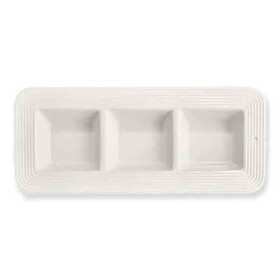Nora Fleming Pinstripes Garnish Dish, 15.25 inches, displayed against a neutral background in studio lighting