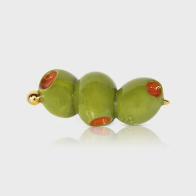 Nora Fleming Olive You So Much Mini ceramic piece displayed on white background in studio lighting