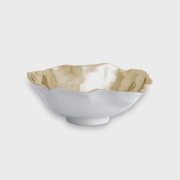 THANNI Maia Large Bowl (White and Gold)