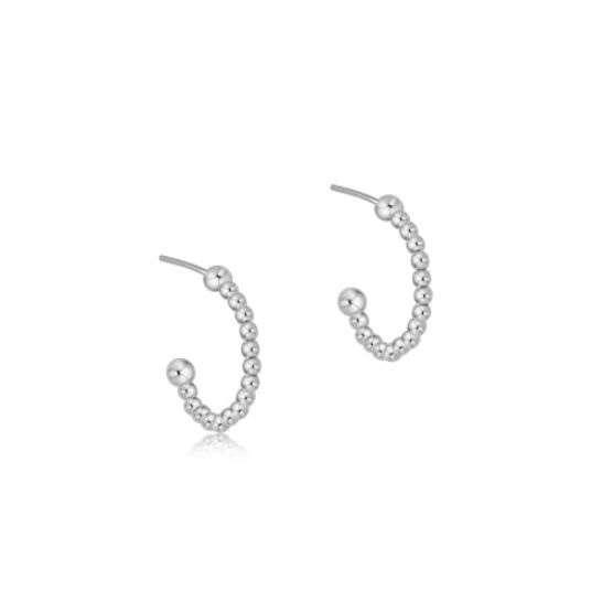 Beaded Classic 1&quot; Post Hoop - 2mm Sterling