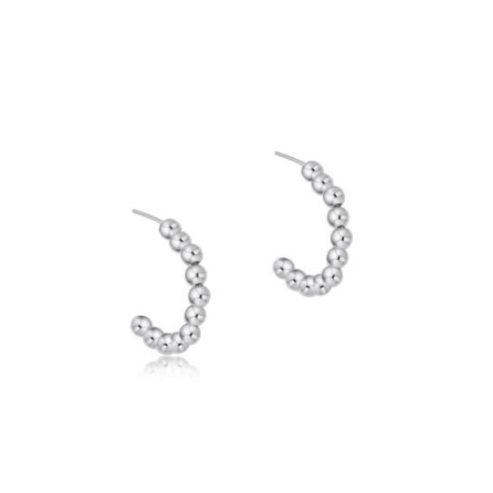 Beaded Classic 1&quot; Post Hoop - 3mm Sterling