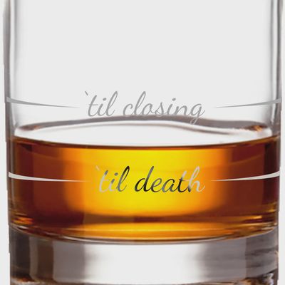 Pourtions Just Right Til Death 10 oz tumbler in studio isolation against a neutral background