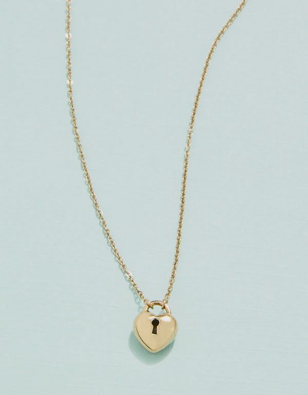 SP Locked in Love Necklace 16&quot; Heart Padlock