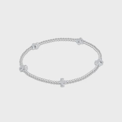 Signature Cross Small 2mm Sterling Bracelet - Sterling