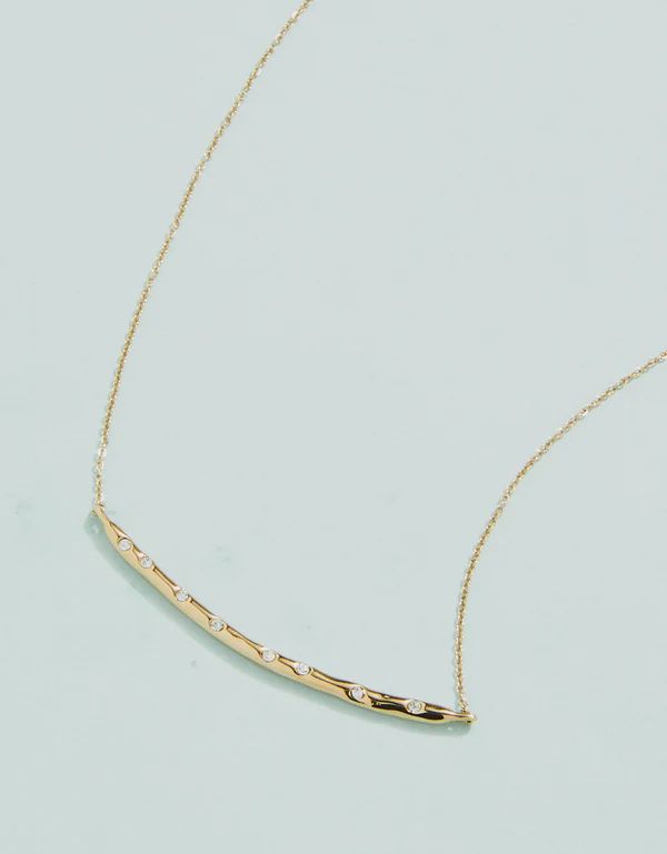 SP Arc Necklace 17&quot; Crystal