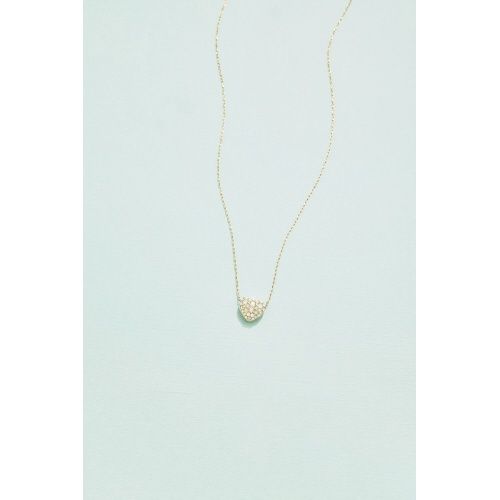 SP Sparkling Heart Necklace 17&quot; White Opal
