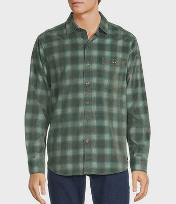 Coastline Ombre-Checked Long Sleeve Corduroy Shirt