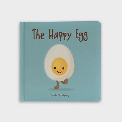 Jellycat The Happy Egg children's picture book displayed against a white background, showing the colorful illustrated cover
