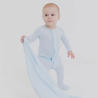 Magnetic Me Pin Dot Blue Modal Magnetic Closure Footie Pajama