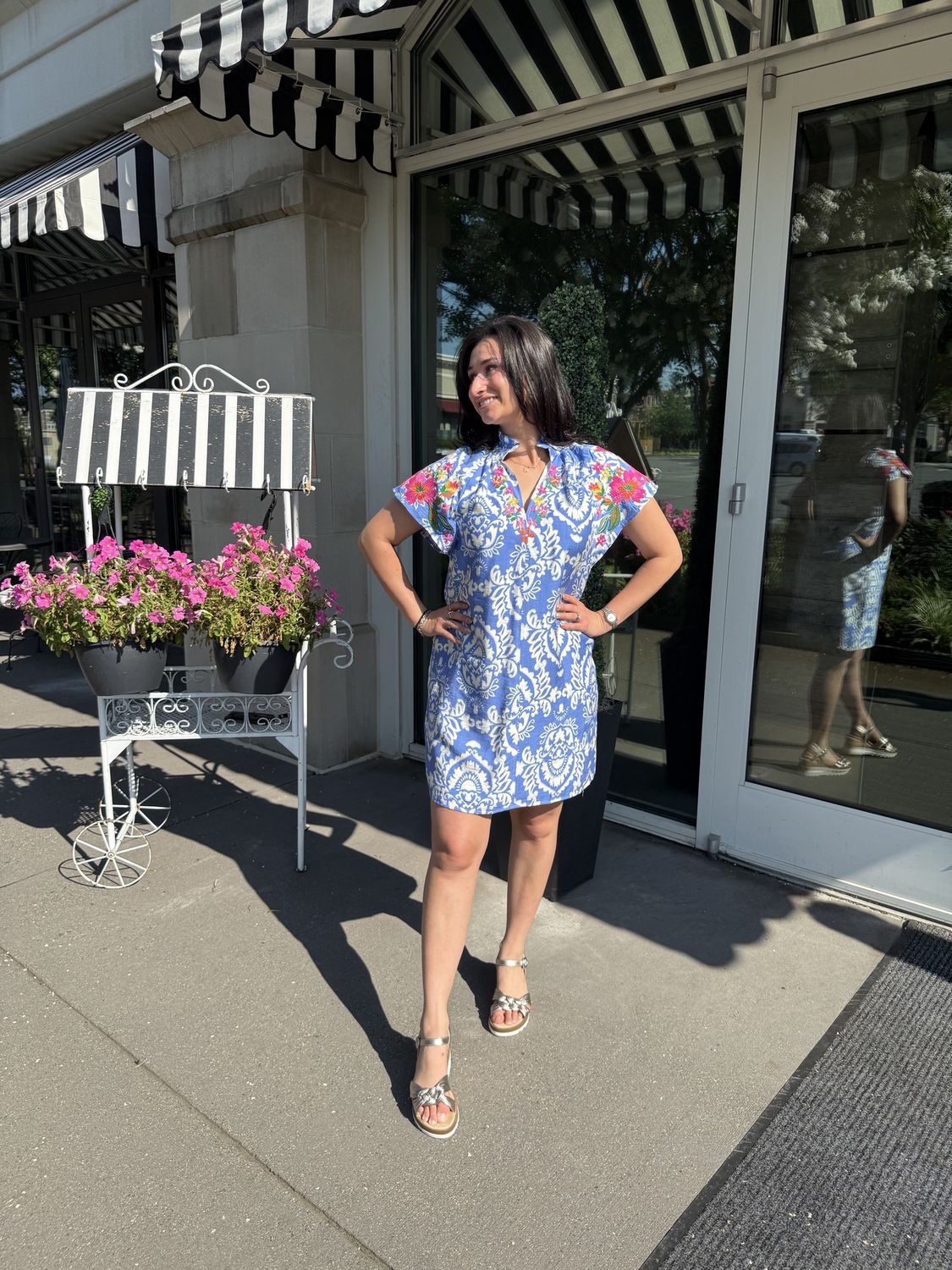 Embroidered Short sleeve Dress, Size: XS
